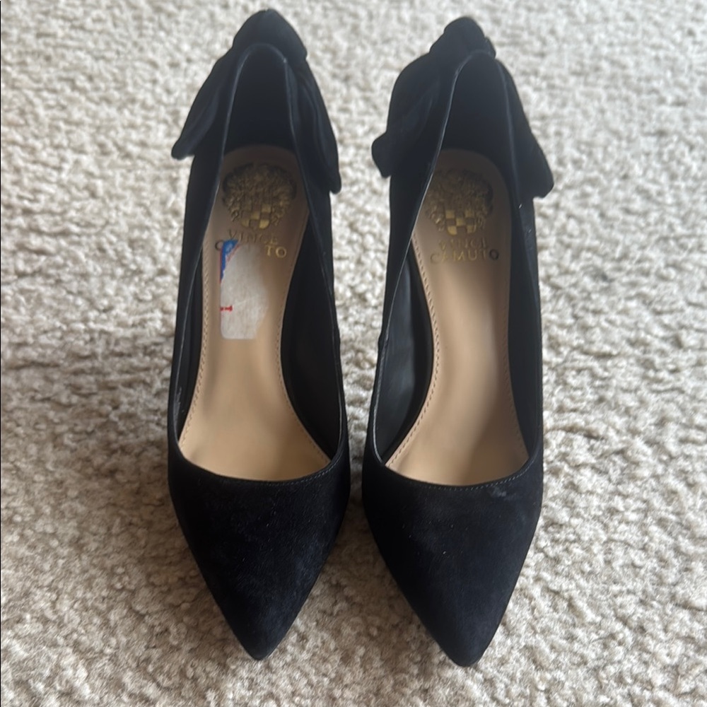 Vince Camuto Black Heels Classic Suede Pumps